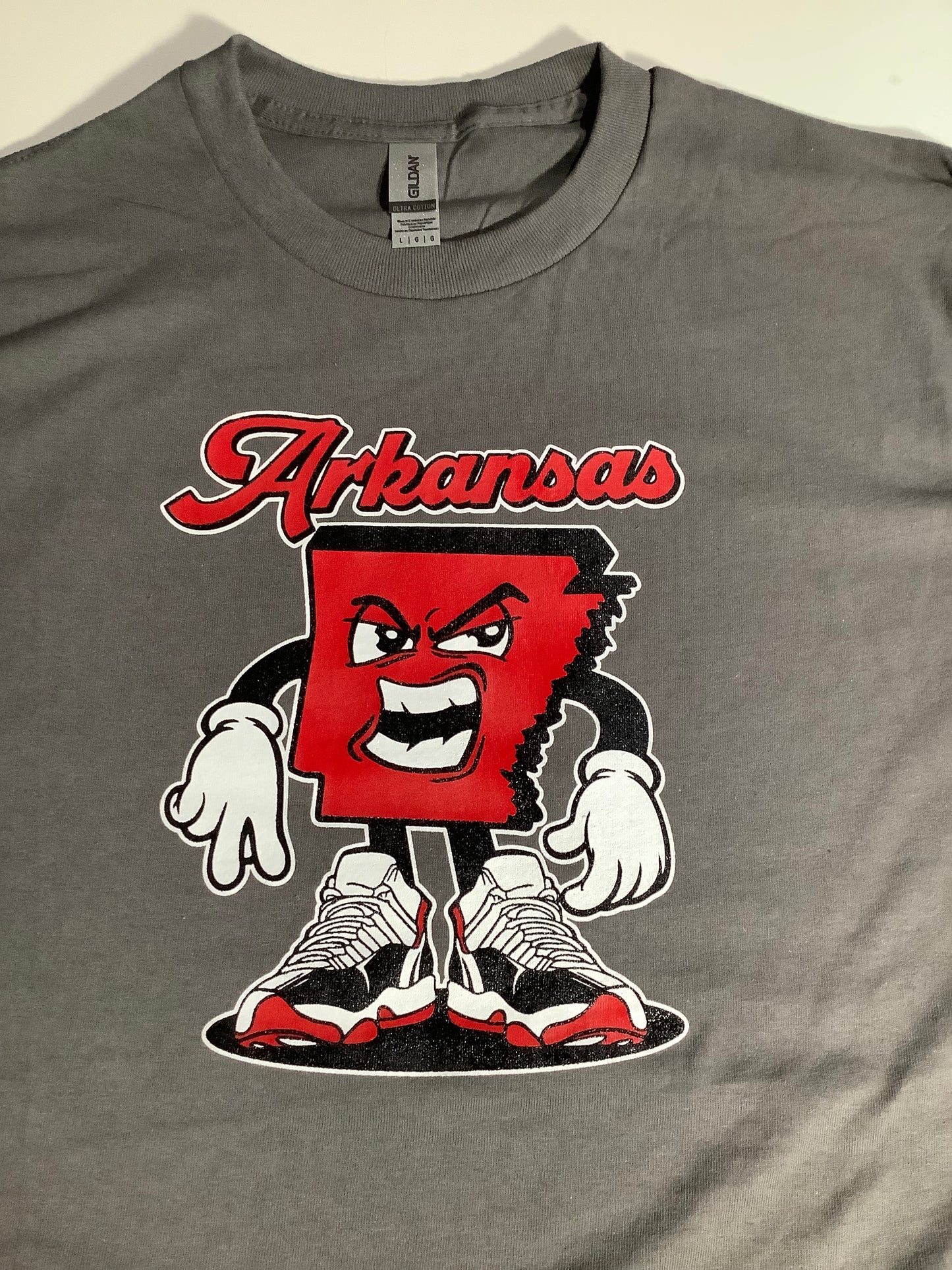 GREY CUSTOM PRINTED SHORT SLEEVE T SHIRT